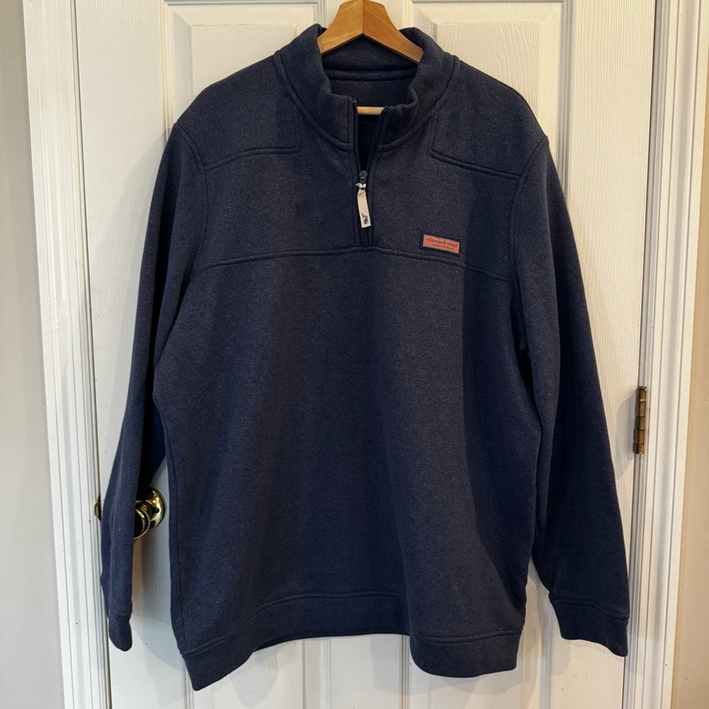 Vineyard Vines Shep Shirt Pullover Blue Quarter Zip Sweater Men’s XL 1K1150